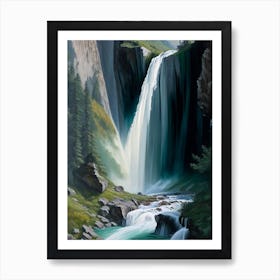 Gavarnie Falls, France Peaceful Oil Art  Poster