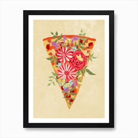 Slice of flower pizza Art Print
