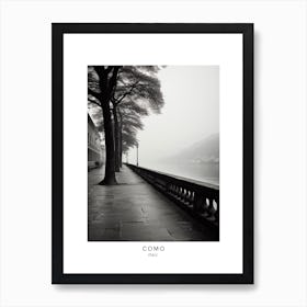 Poster Of Como, Italy, Black And White Analogue Photography 4 Art Print