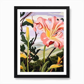 Gloriosa Lily 4 Flower Painting Art Print