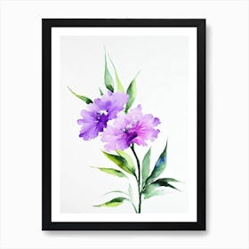 Violet 2 Watercolour Flower Art Print