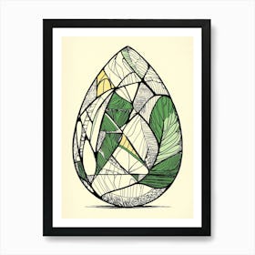 Easter Egg Green and Black Minimal Print Art Print