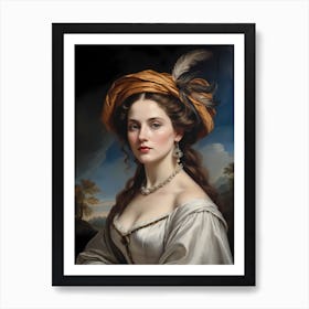 Elegant Classic Woman Portrait Painting (32) Art Print