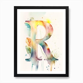 R, Letter, Alphabet Storybook Watercolour Ii Affiche