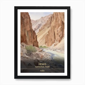 Hemis National Park India Watercolour 2 Art Print