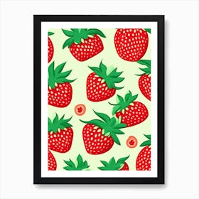 Strawberry Repeat Pattern, Fruit, Comic 2 Art Print