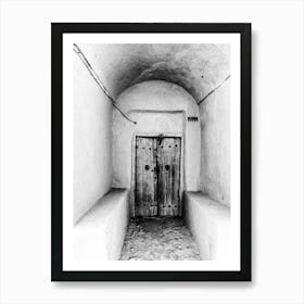 Doorway In Black And White Art Print