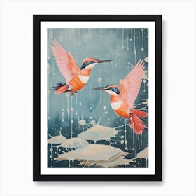 Vintage Japanese Inspired Bird Print Kingfisher 1 Poster