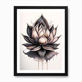 Lotus Flower, Buddhist Symbol Graffiti 3 Art Print