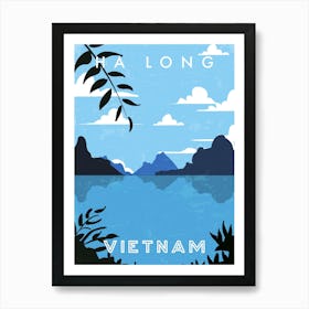 Ha Long, Vietnam — Retro travel minimalist poster Art Print