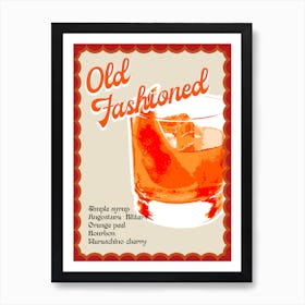 Old Fashioned Cocktail Bar Kitchen Print Art Print
