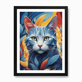 Cat In Fire Art Print