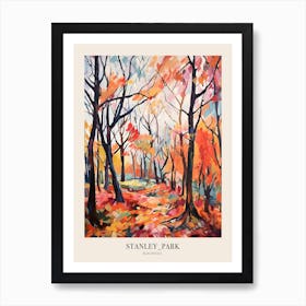 Autumn City Park Painting Stanley Park Blackpool United Kingdom 1 Poster Art Print