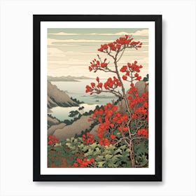 Hagi Bush Clover 3 Japanese Botanical Illustration Art Print