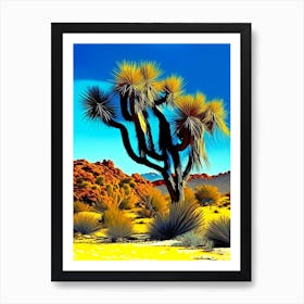 Joshua Trees In Mojave Desert Nat Viga Style  (4) Art Print