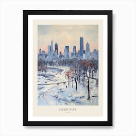 Winter City Park Poster Grant Park Chicago United States 3 Art Print
