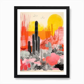 Desert Botanical Gardens Abstract Riso Style 3 Art Print