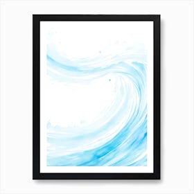 Blue Ocean Wave Watercolor Vertical Composition 45 Art Print