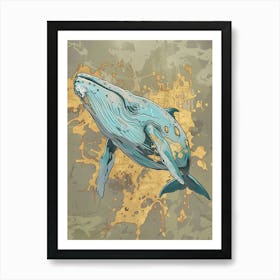 Blue Whale Precisionist Illustration 2 Art Print