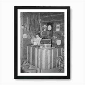 Manageress Of Navajo Lodge At The Desk, Datil, New Mexico By Russell Lee Art Print