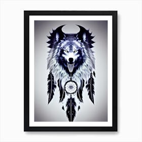 Wolf Dreamcatcher 1 Art Print