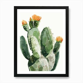 Opuntia Fragilis Minimalist Abstract Illustration 3 Art Print