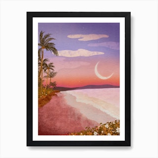 Beach Moon Art Print