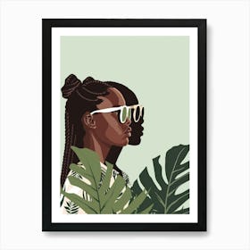 Portrait Of African Woman With Sunglasses Art Print