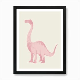 Pastel Pink Dinosaur Silhouette 1 Art Print