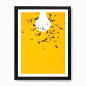 Light Bulb With Butterflies Art Print