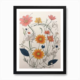 Luckycharms Flowers And Leaves Art Print