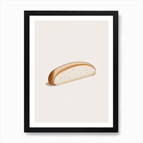 Biscotti Bakery Product Minimalist Line Drawing Art Print