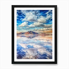 A Striking Image Of Salt Flats Reflecting The Sky (1) Poster