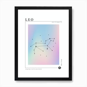 Leo Zodiac Sign | Iridescent Art Print