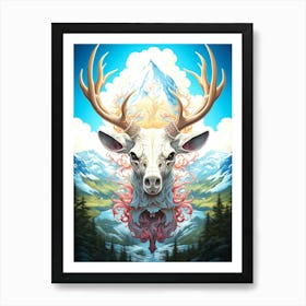 Deer Head Art Print