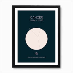 Cancer Star Sign In Dark Art Print