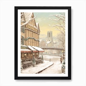 Vintage Winter Illustration Cologne France 2 Art Print