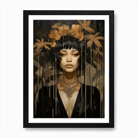 'The Girl With Flowers' Art Print