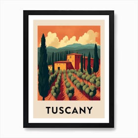 Tuscany Vintage Travel Poster Art Print