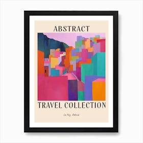 Abstract Travel Collection Poster La Paz Bolivia 4 Art Print