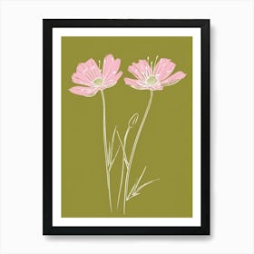 Pink & Green Love In A Mist 3 Art Print