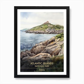 Atlantic Islands National Park Galicia Watercolour 4 Art Print