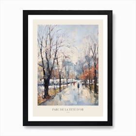 Winter City Park Poster Parc De La Tete D Or Lyon France 3 Art Print