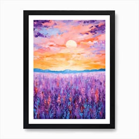 Sunset In Lavender Field 3 Art Print