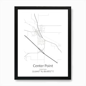 Center,United States Minimalist Map Art Print