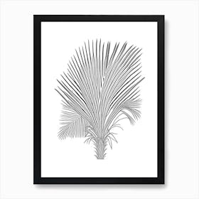Saw Palmetto Herb William Morris Inspired Line Drawing 1 Art Print