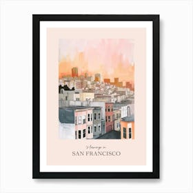 Mornings In San Francisco Rooftops Morning Skyline 2 Art Print