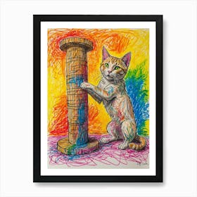 Cat Playing With A Toy 1 Art Print