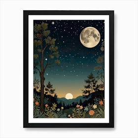 Night In The Woods Style William Morris Art Print 2 Art Print