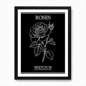 Roses Sketch 34 Poster Inverted Art Print